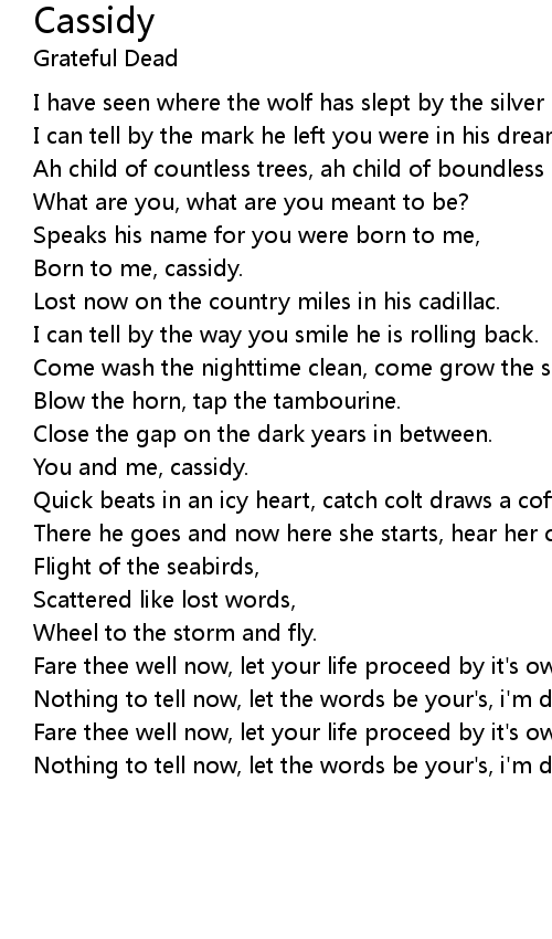 Cassidy Lyrics