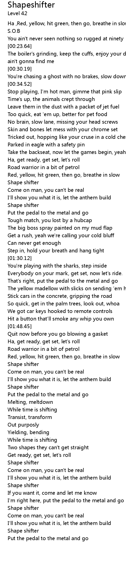 Shapeshifter Lyrics Follow Lyrics follow lyrics