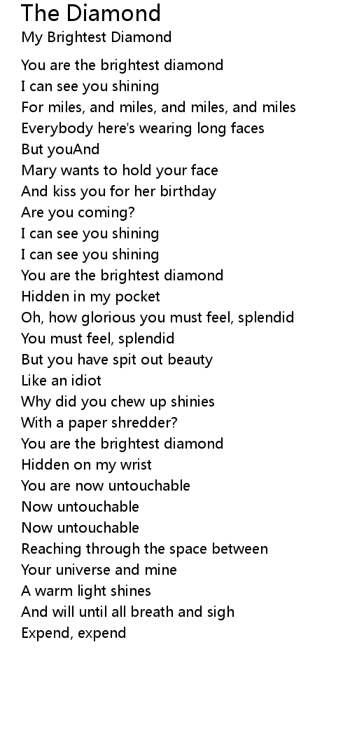 The Diamond Lyrics Follow Lyrics