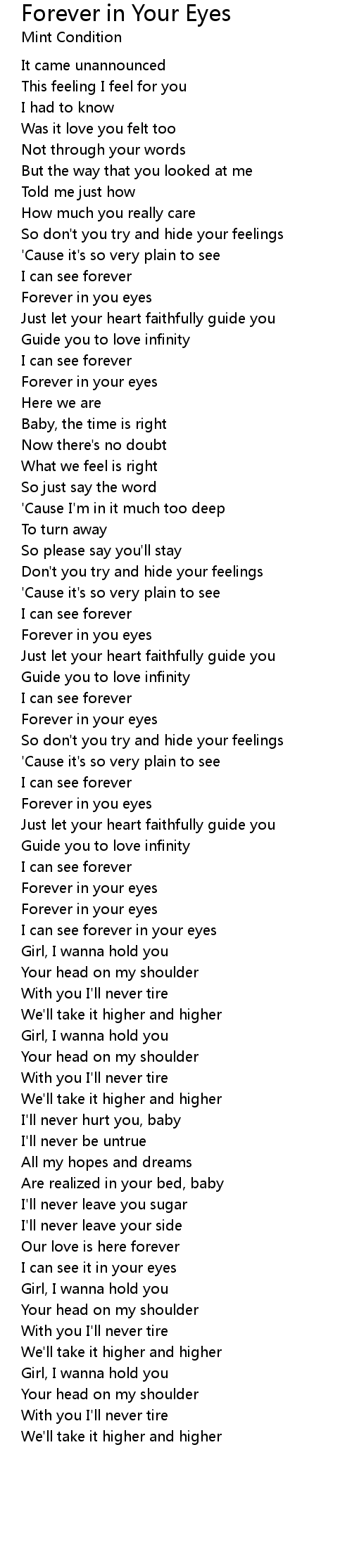 Your forever eyes see in i Show Chapter