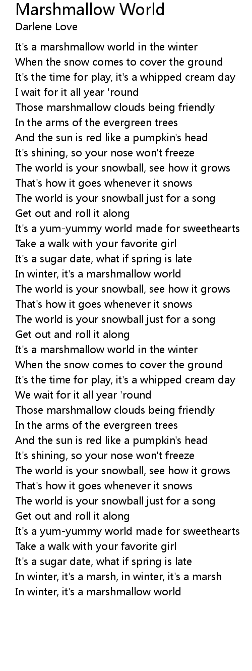 Marshmallow World Lyrics Follow Lyrics