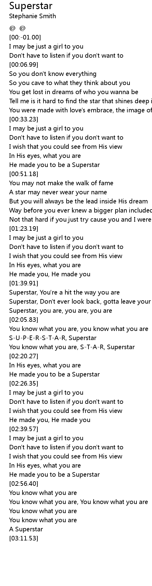 superstar lyrics