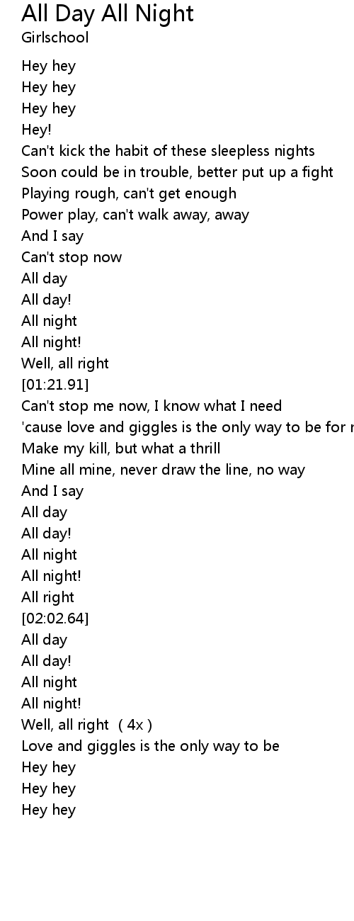 All Day All Night Lyrics Follow Lyrics