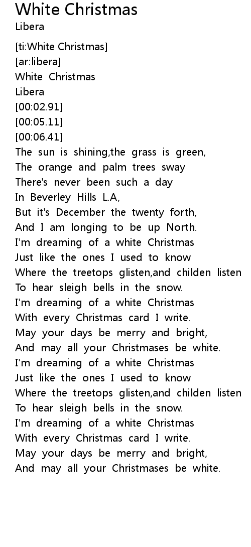 White Christmas Lyrics Follow Lyrics