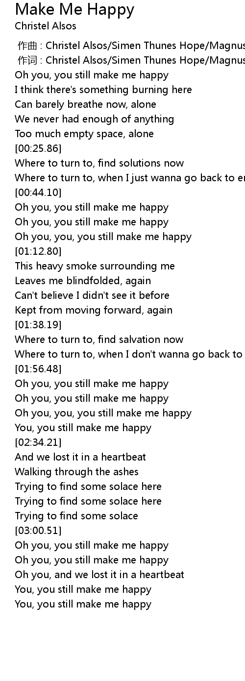 Make Me Happy Lyrics Follow Lyrics