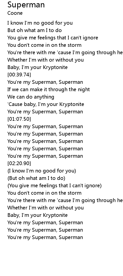 Superman Lyrics Follow Lyrics
