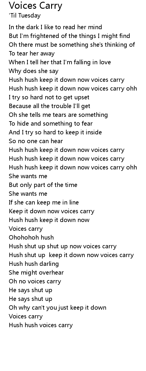 Voices Carry Lyrics - Follow Lyrics