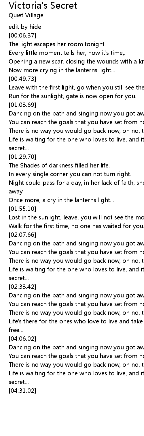 Victoria's Secret Lyrics Follow Lyrics