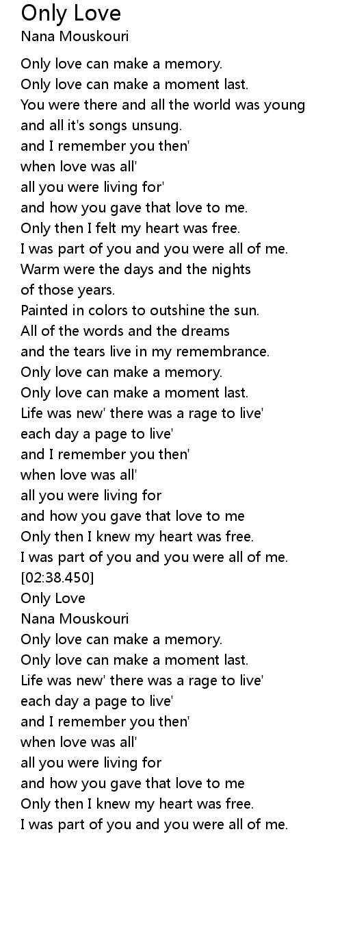 Only Love Lyrics Follow Lyrics