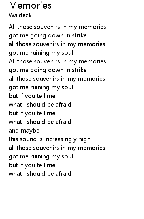 Memories lyrics