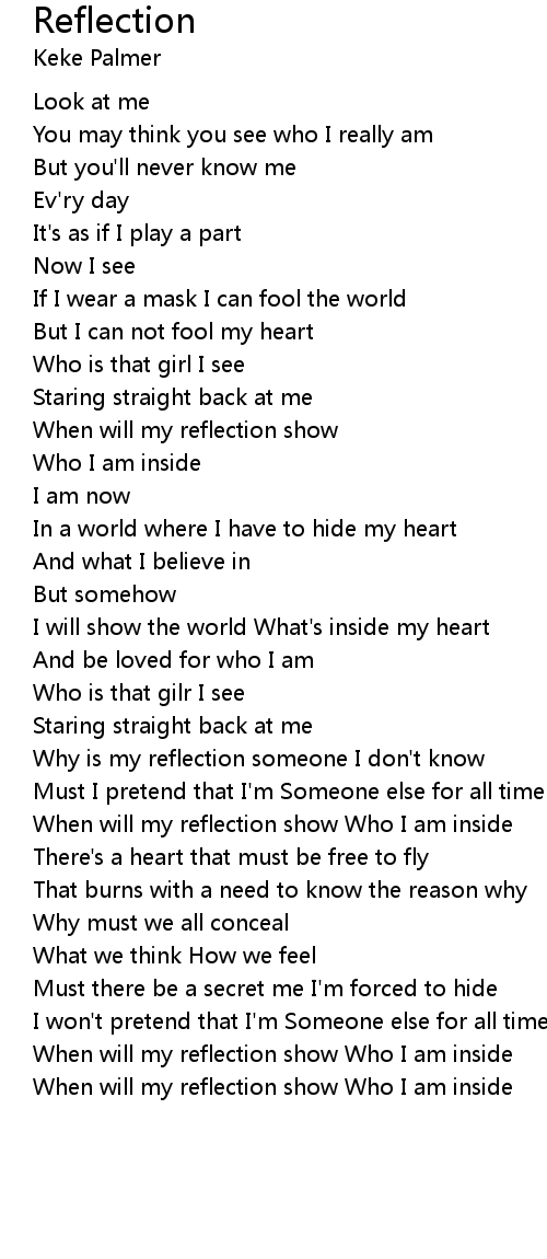 Disney reflection lyrics