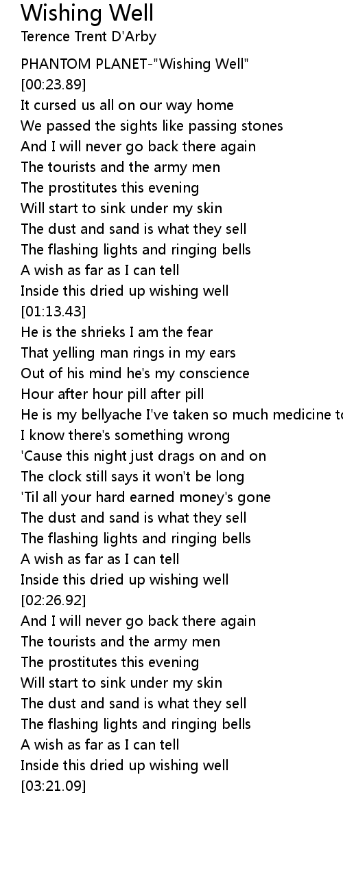 Wishing Well Lyrics Follow Lyrics