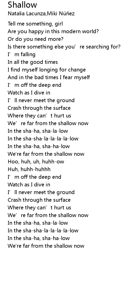 Shallow lyrics