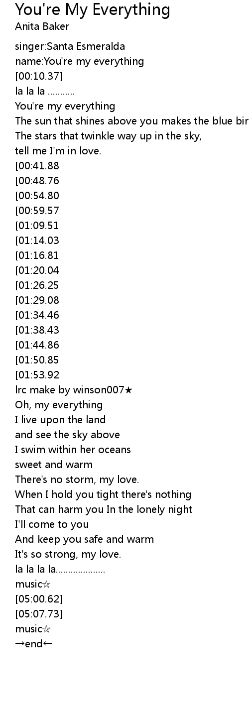 You Re My Everything Lyrics Follow Lyrics