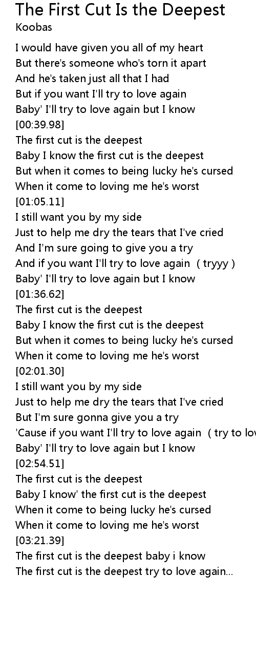 The First Cut Is The Deepest Lyrics Follow Lyrics