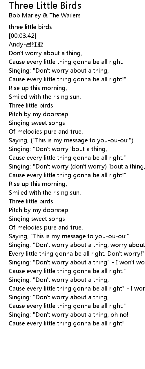 Three Little Birds Lyrics Follow Lyrics