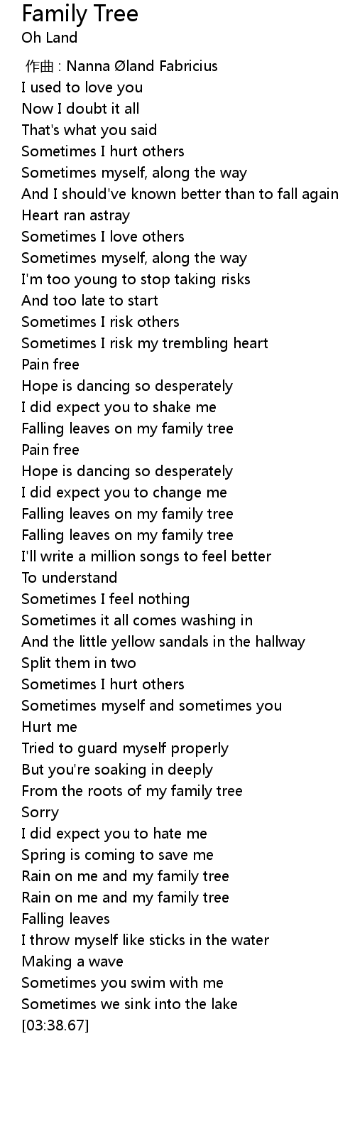 Family Tree Lyrics Follow Lyrics