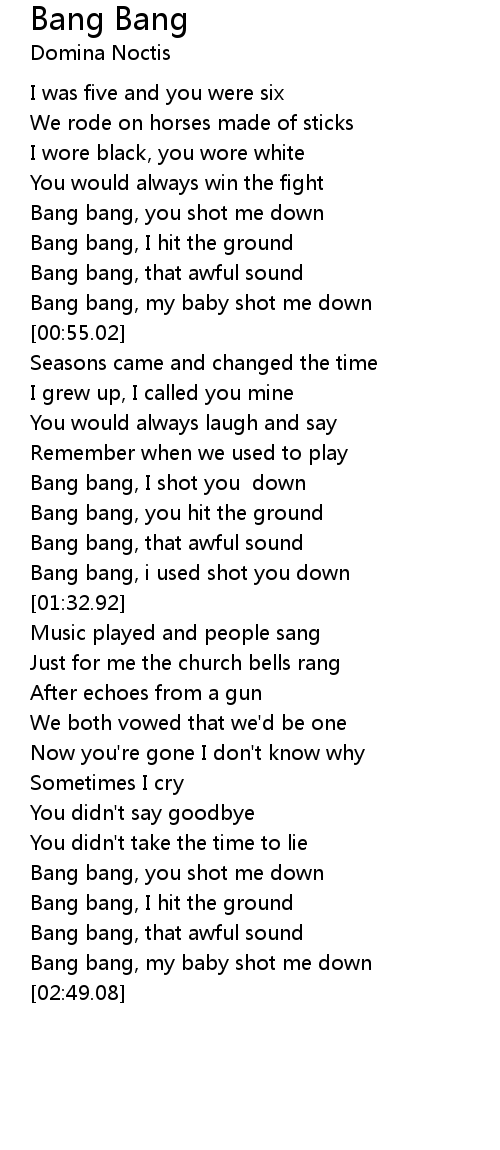 Bang bang lyrics