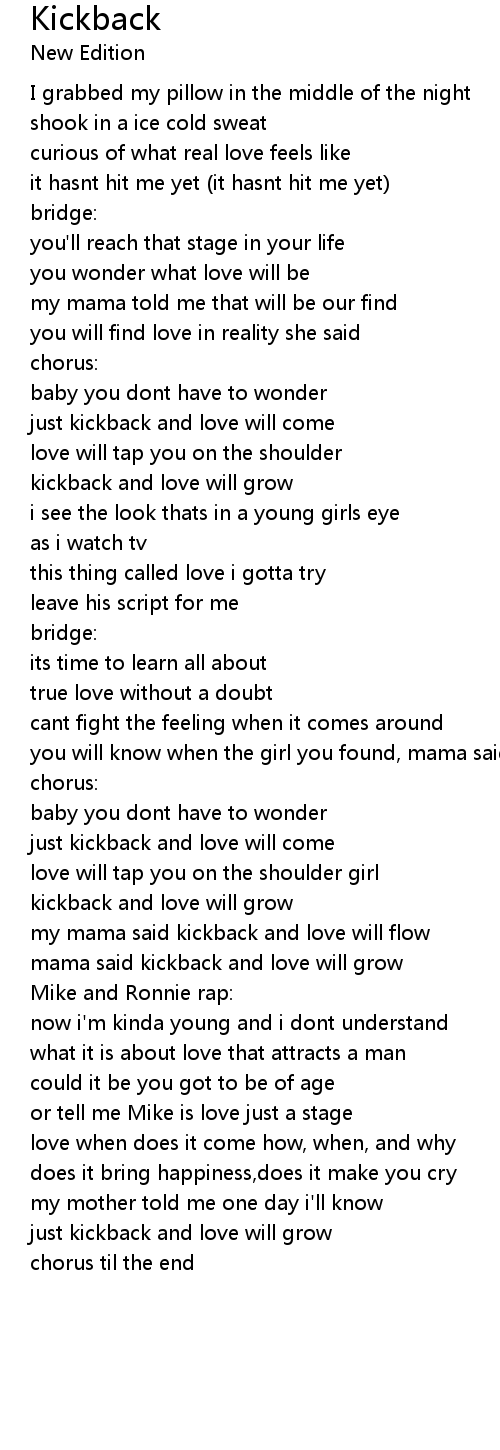 Kickback Lyrics Follow Lyrics