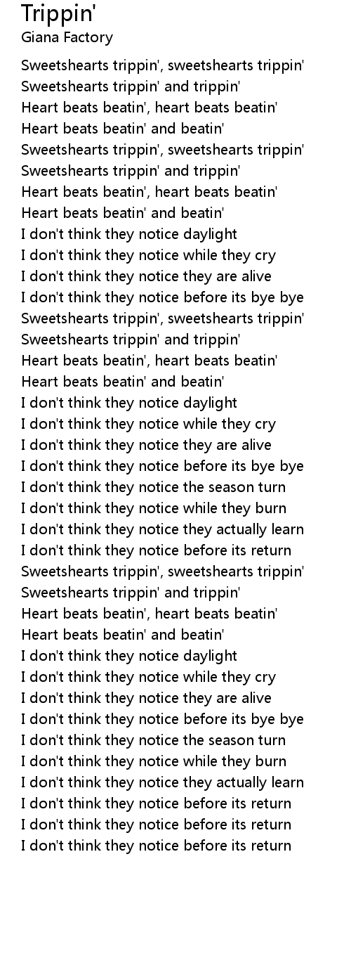 Trippin' Lyrics