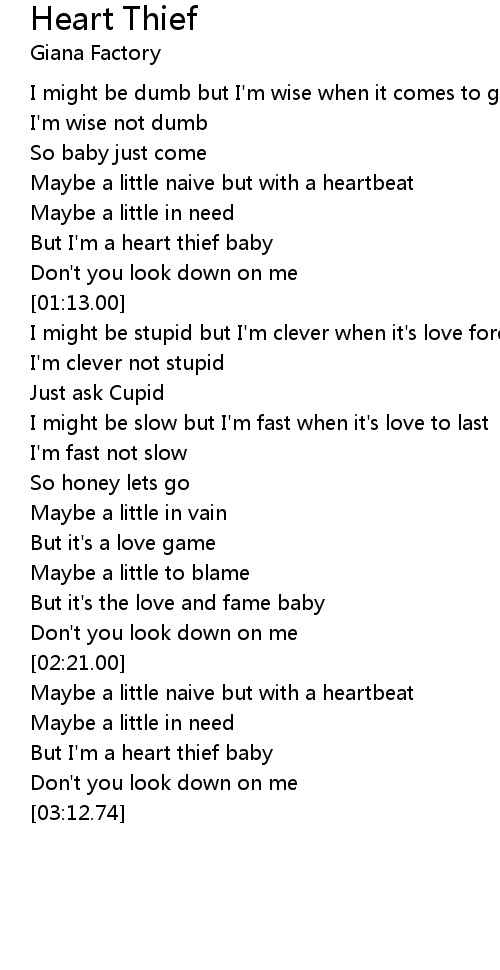 Heart Thief Lyrics