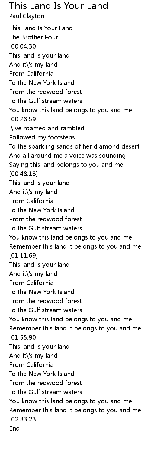 This Land Is Your Land Lyrics Follow Lyrics