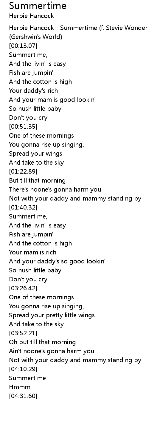 Summertime lyrics