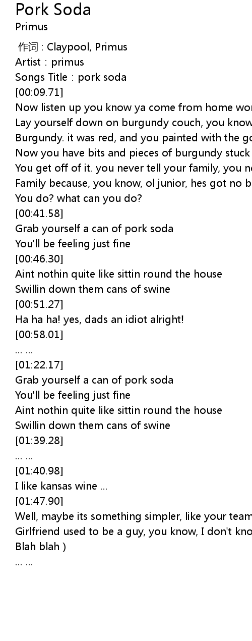 Pork Soda Lyrics Follow Lyrics