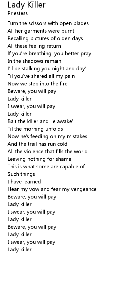 Lady Killer Lyrics Follow Lyrics