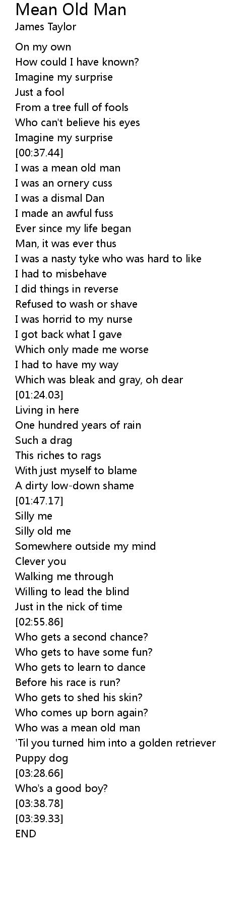 Mean Old Man Lyrics Follow Lyrics mean old man lyrics follow lyrics