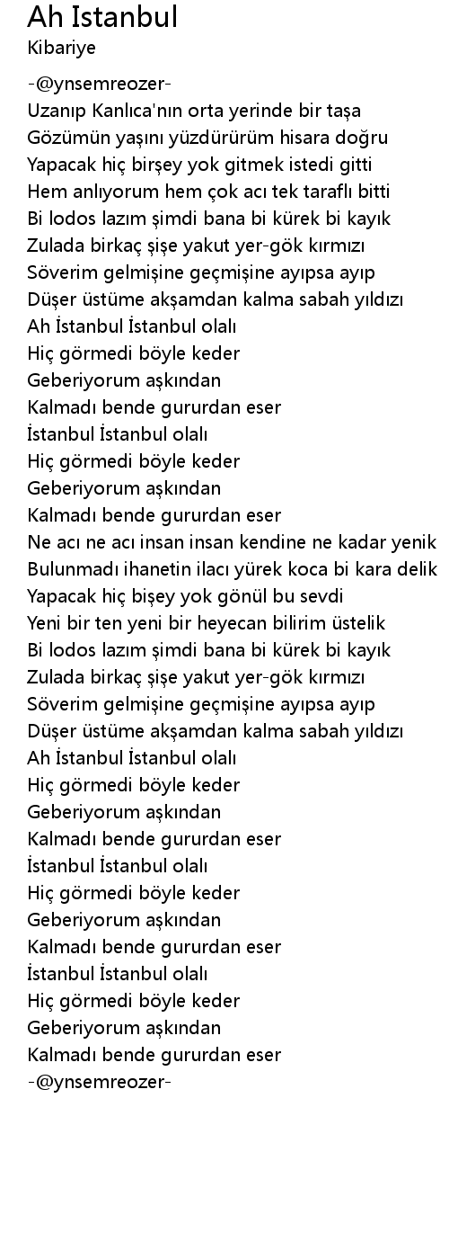 ah istanbul lyrics follow lyrics