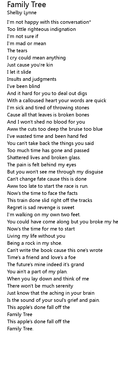 Family Tree Lyrics Follow Lyrics