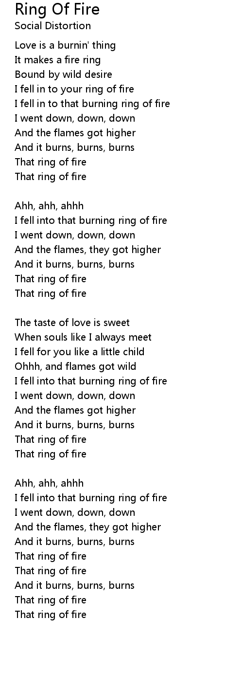 Ring Of Fire Lyrics Follow Lyrics