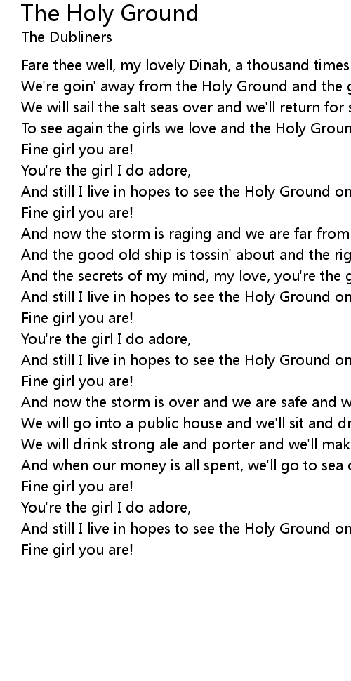 The Holy Ground Lyrics Follow Lyrics