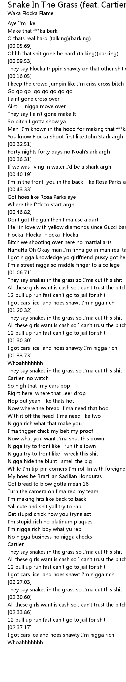cartier rap lyrics
