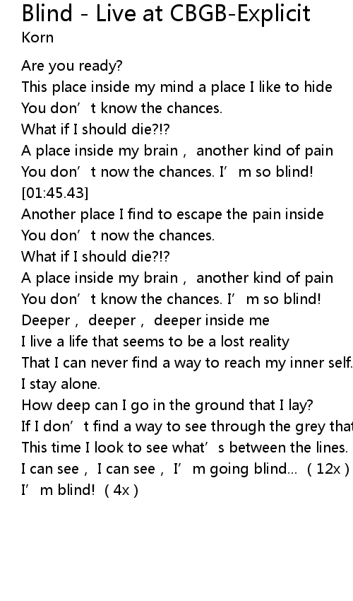 Blind Live At Cbgb Explicit Lyrics Follow Lyrics