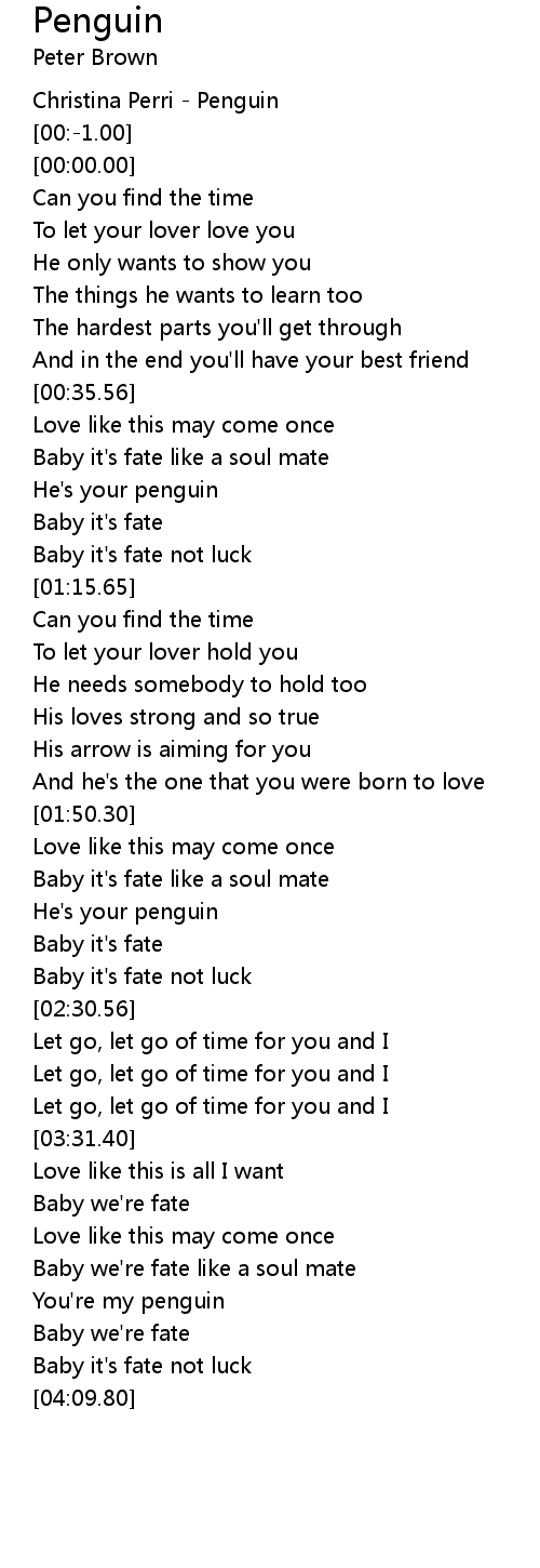 Penguin Lyrics Follow Lyrics