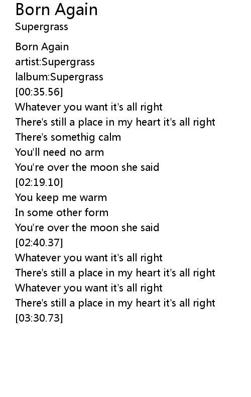 Born Again Lyrics Follow Lyrics