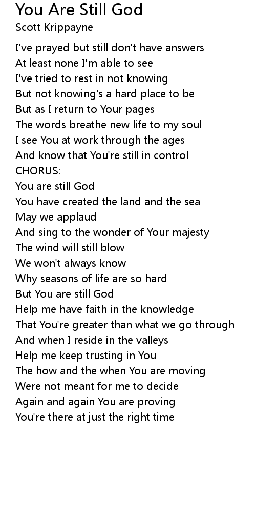 You Are Still God Lyrics - Follow Lyrics