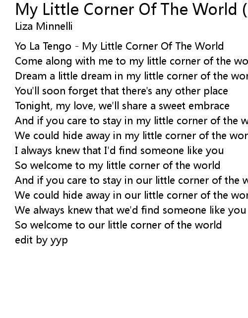 My Little Corner Of The World (Unissued recording) Lyrics Follow Lyrics