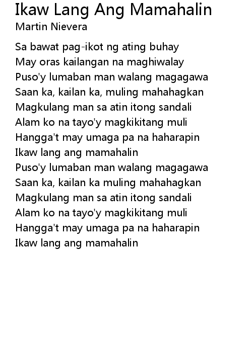 Ikaw Lang Ang Mamahalin Lyrics Follow Lyrics