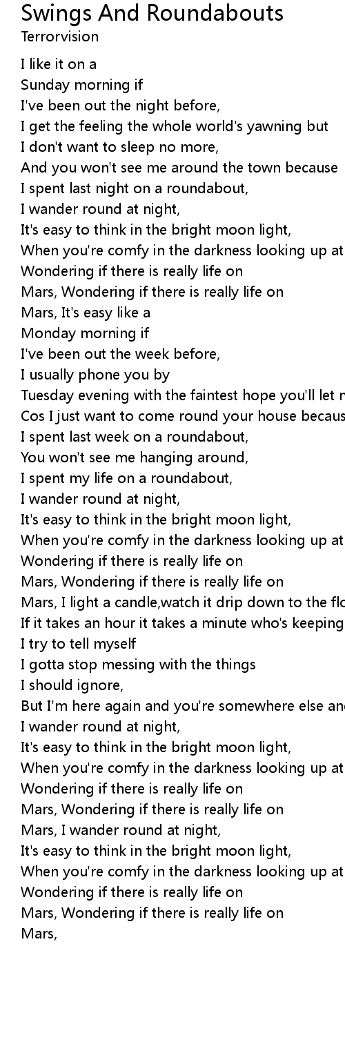 Swings And Roundabouts Lyrics Follow Lyrics