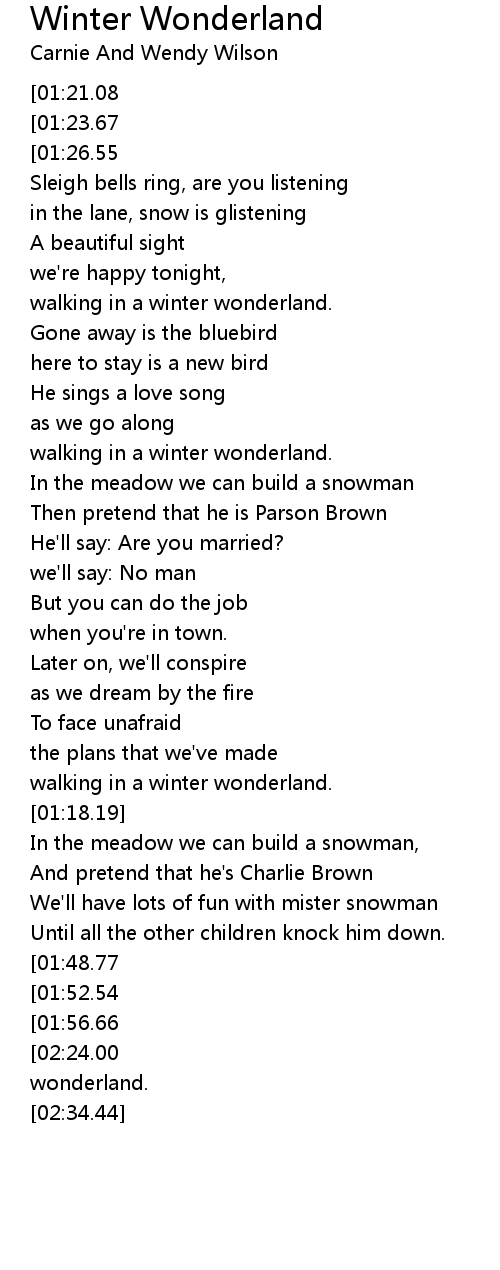 Winter Wonderland Lyrics - Follow Lyrics