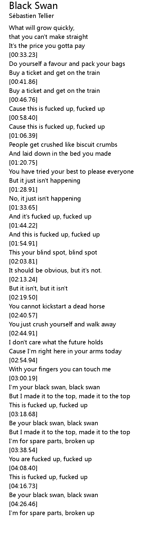 Black Swan Lyrics Follow Lyrics