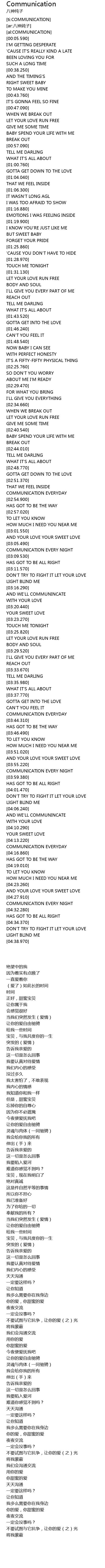 Communication Lyrics Follow Lyrics follow lyrics