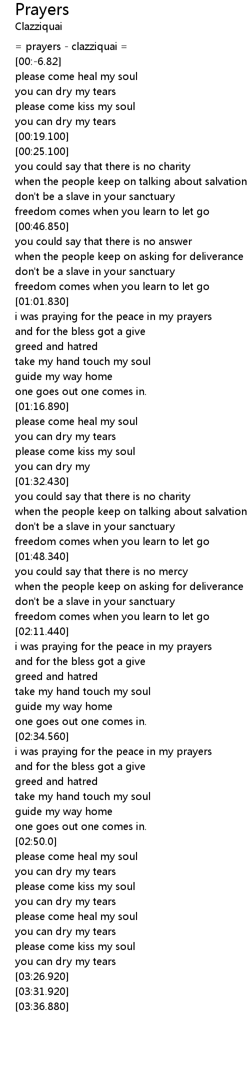 Prayers Lyrics Follow Lyrics