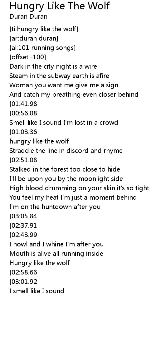 Hungry Like The Wolf Lyrics Follow Lyrics
