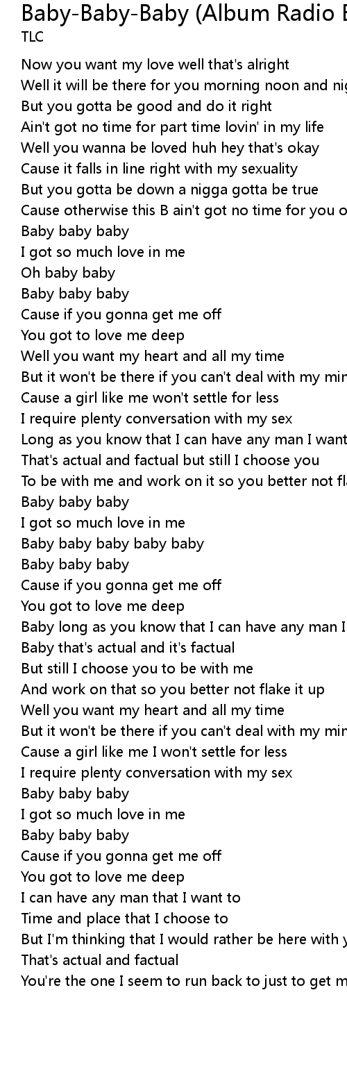 Baby Baby Baby Album Radio Edit Lyrics Follow Lyrics