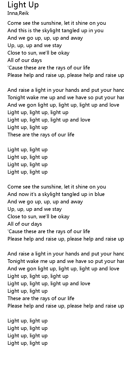 Light Up Lyrics Follow Lyrics
