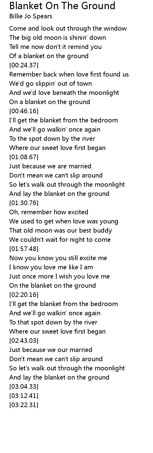 Blanket On The Ground Lyrics Follow Lyrics